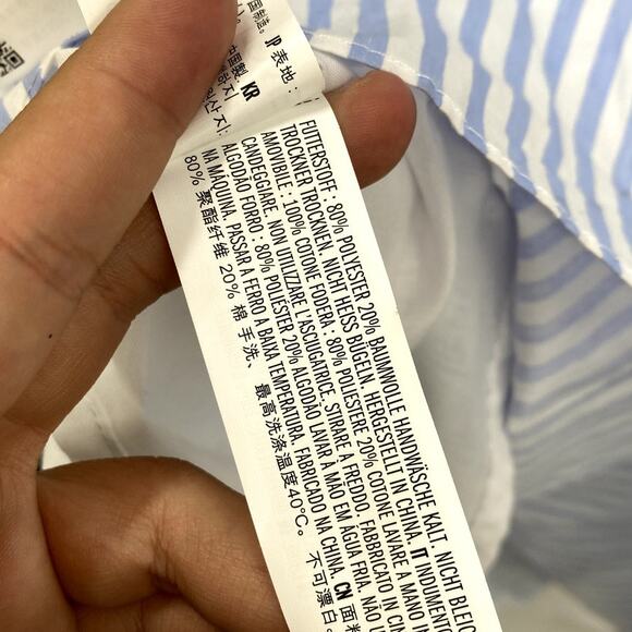 English Factory Puff-Sleeve Tiered blue stripe Midi Dress - Picture 6 of 8